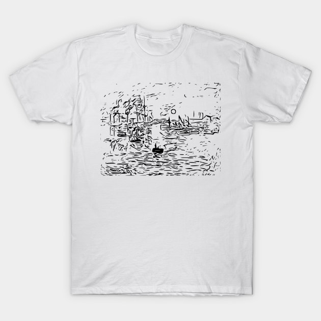 Claude Monet | Impression, Sunrise | Line art T-Shirt by Classical